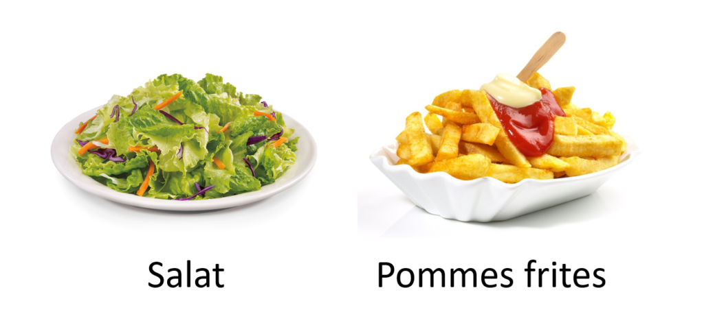 Salat og pommes frites