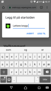 Skjermdump av smarttelefonen med teksting av symbol på skjermen.
